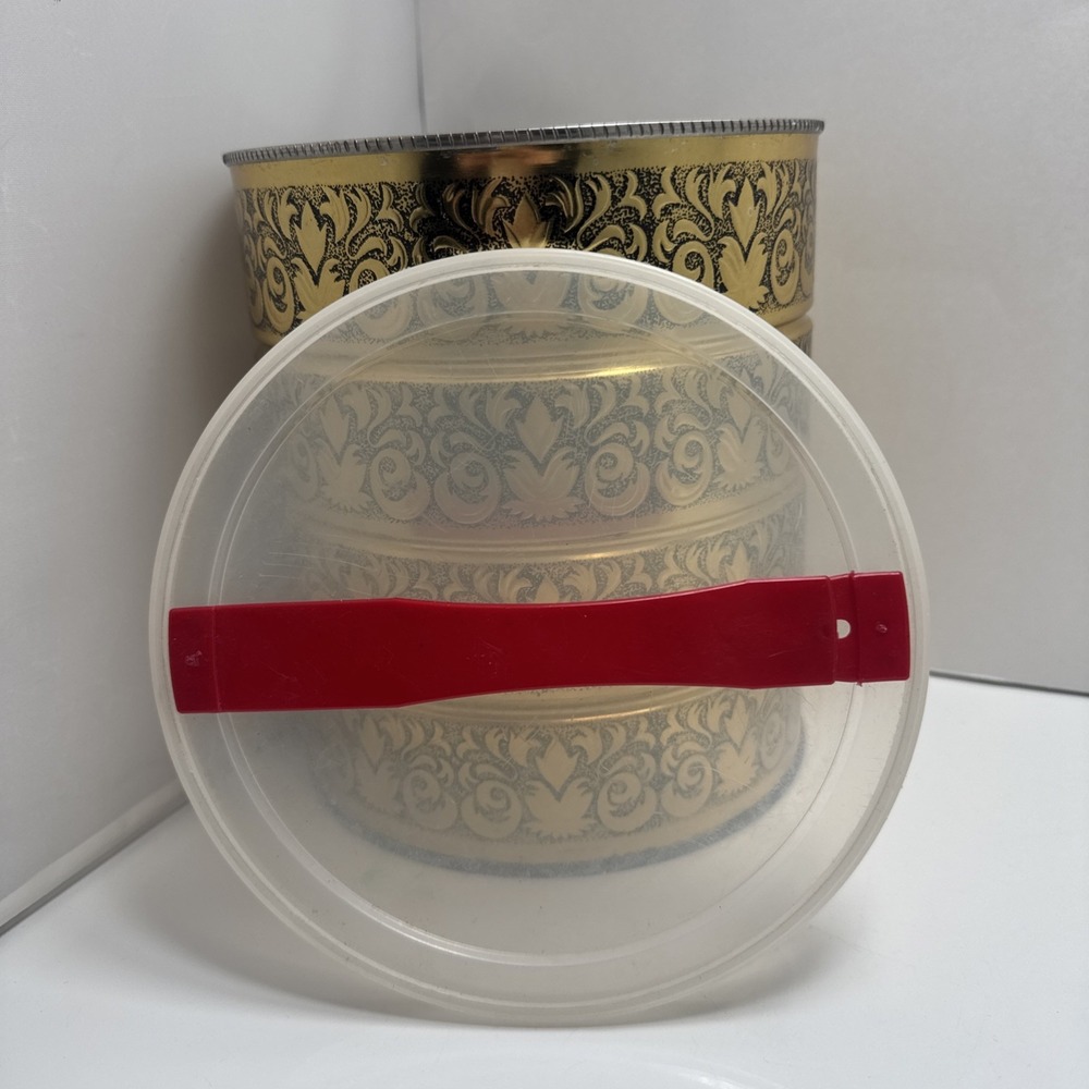 Vintage Coffee Tin Gold yellow c1970‎